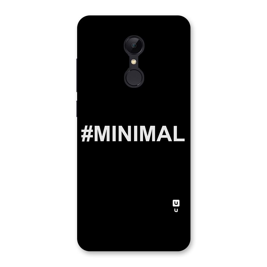 Hashtag Minimal Black Back Case for Redmi 5