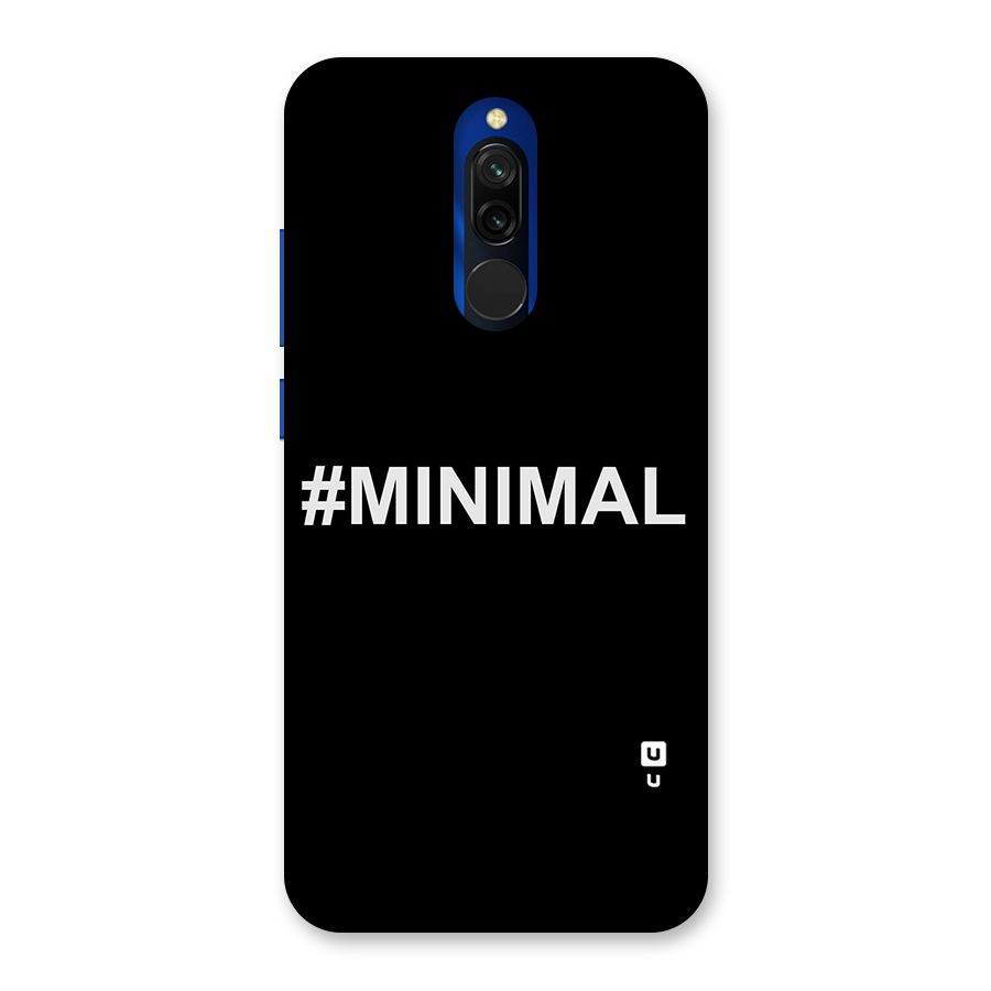 Hashtag Minimal Black Back Case for Redmi 8