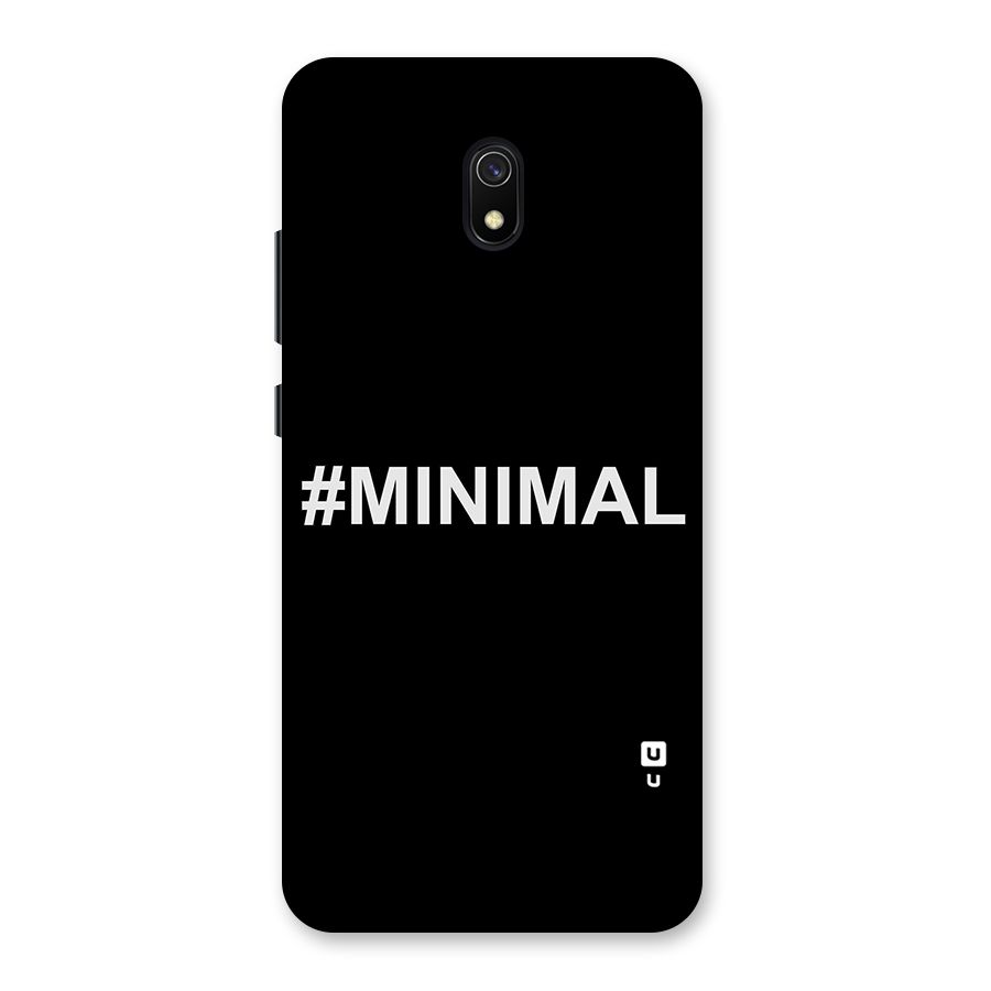 Hashtag Minimal Black Back Case for Redmi 8A