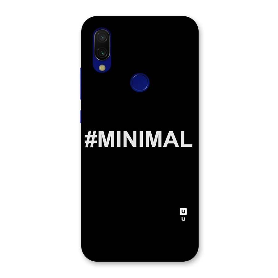 Hashtag Minimal Black Back Case for Redmi Y3