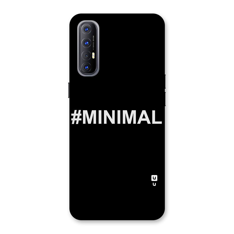 Hashtag Minimal Black Back Case for Reno3 Pro