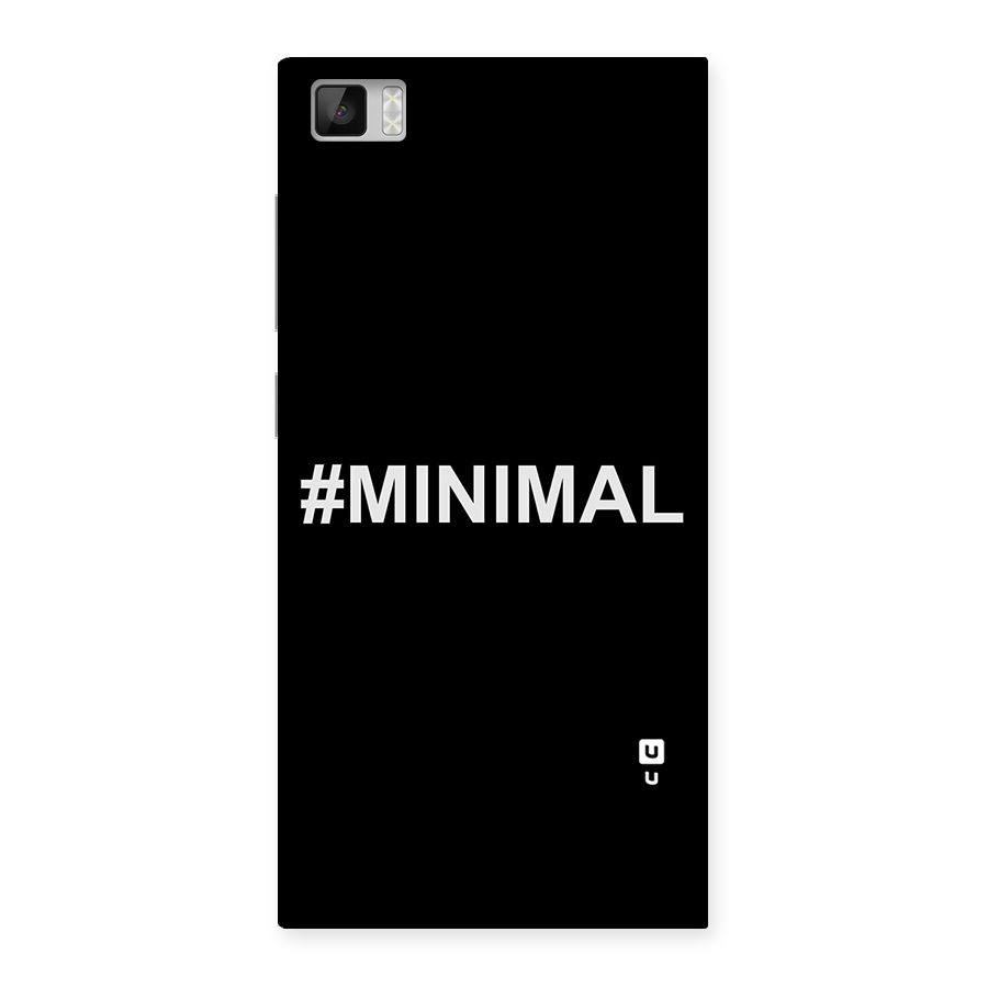 Hashtag Minimal Black Back Case for Xiaomi Mi3