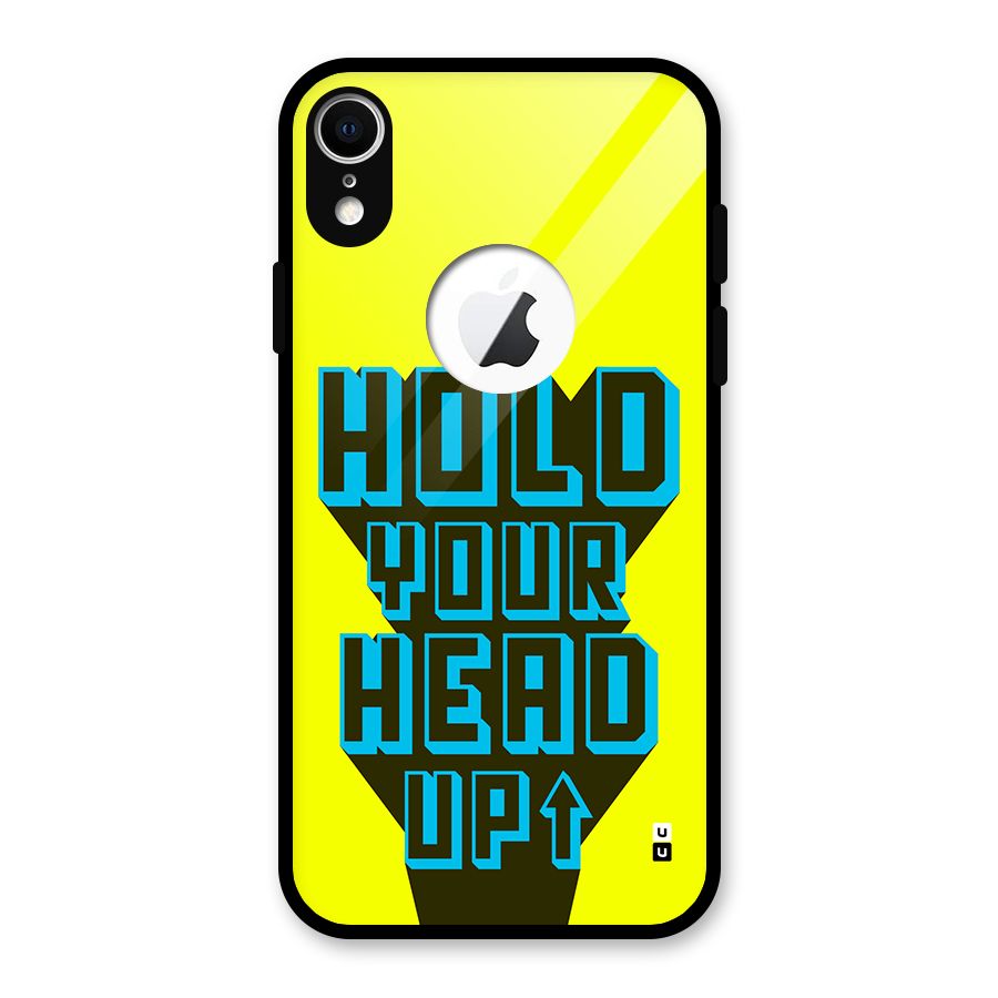 Head Up Glass Back Case for iPhone XR Logo Cut