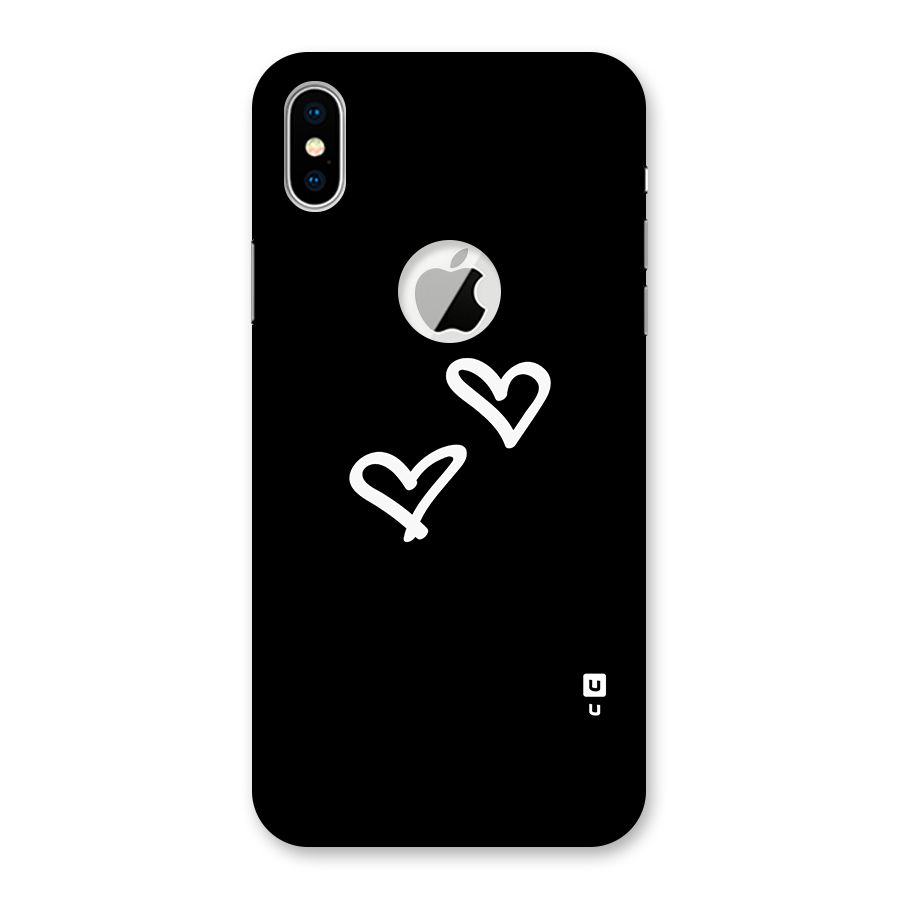 Hearts Love Back Case for iPhone X Logo Cut