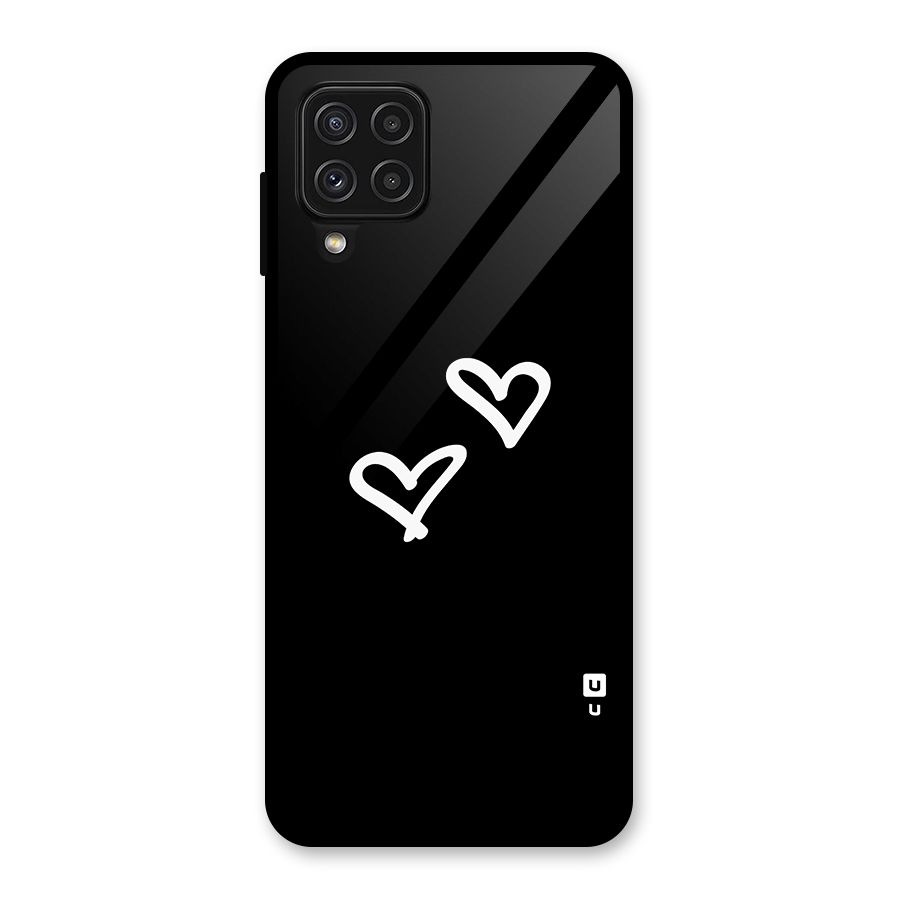 Hearts Love Glass Back Case for Galaxy A22 4G