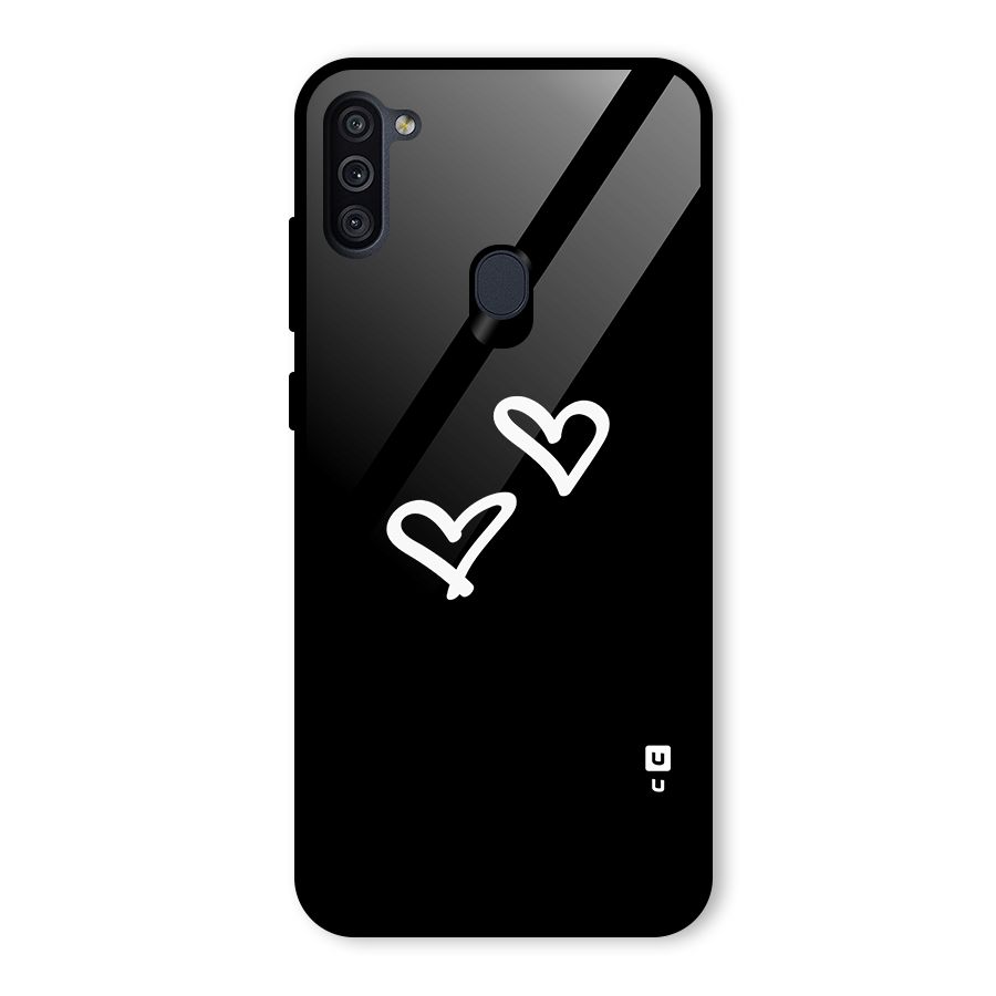 Hearts Love Glass Back Case for Galaxy M11