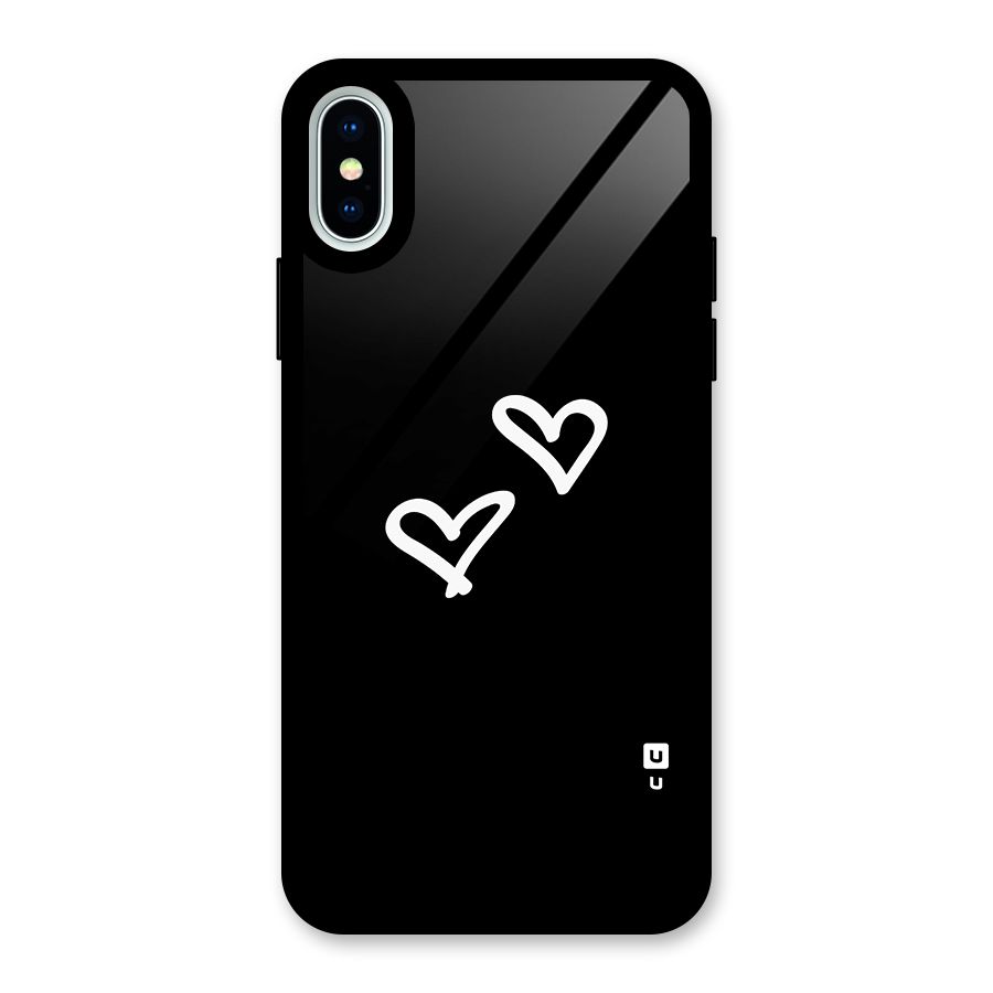 Hearts Love Glass Back Case for iPhone X