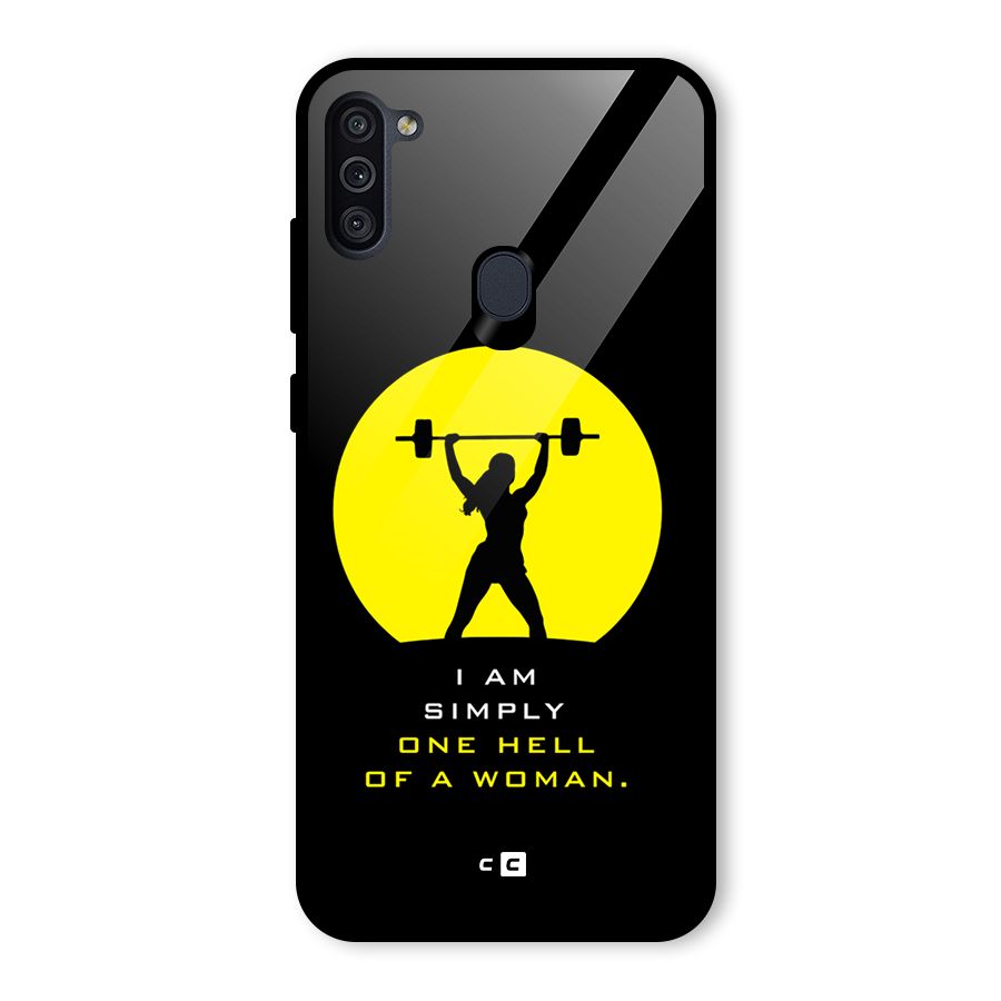 Hell Women Glass Back Case for Galaxy M11