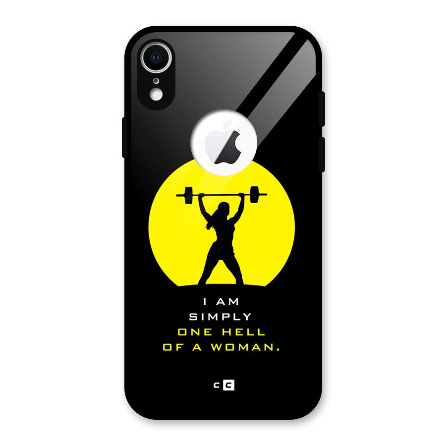 Hell Women Glass Back Case for iPhone XR Logo Cut
