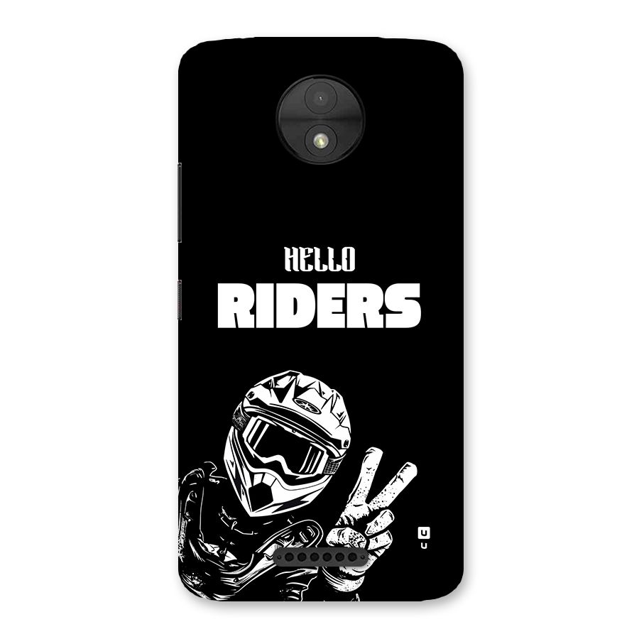 Hello Riders Back Case for Moto C