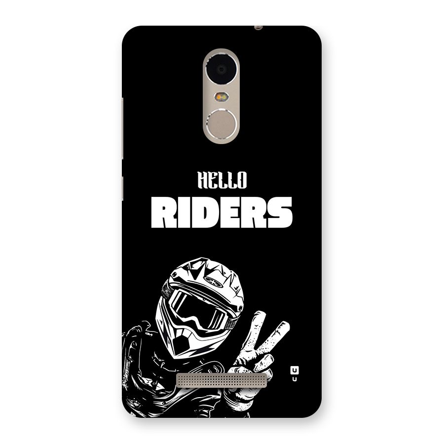 Hello Riders Back Case for Redmi Note 3