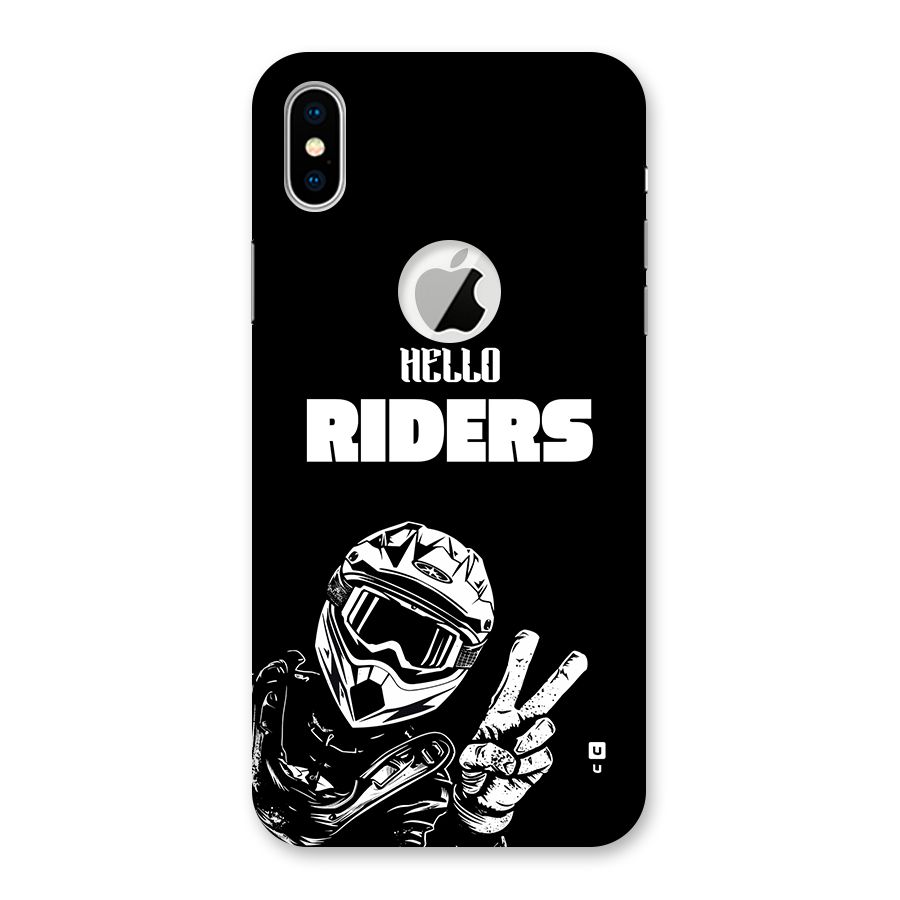 Hello Riders Back Case for iPhone X Logo Cut