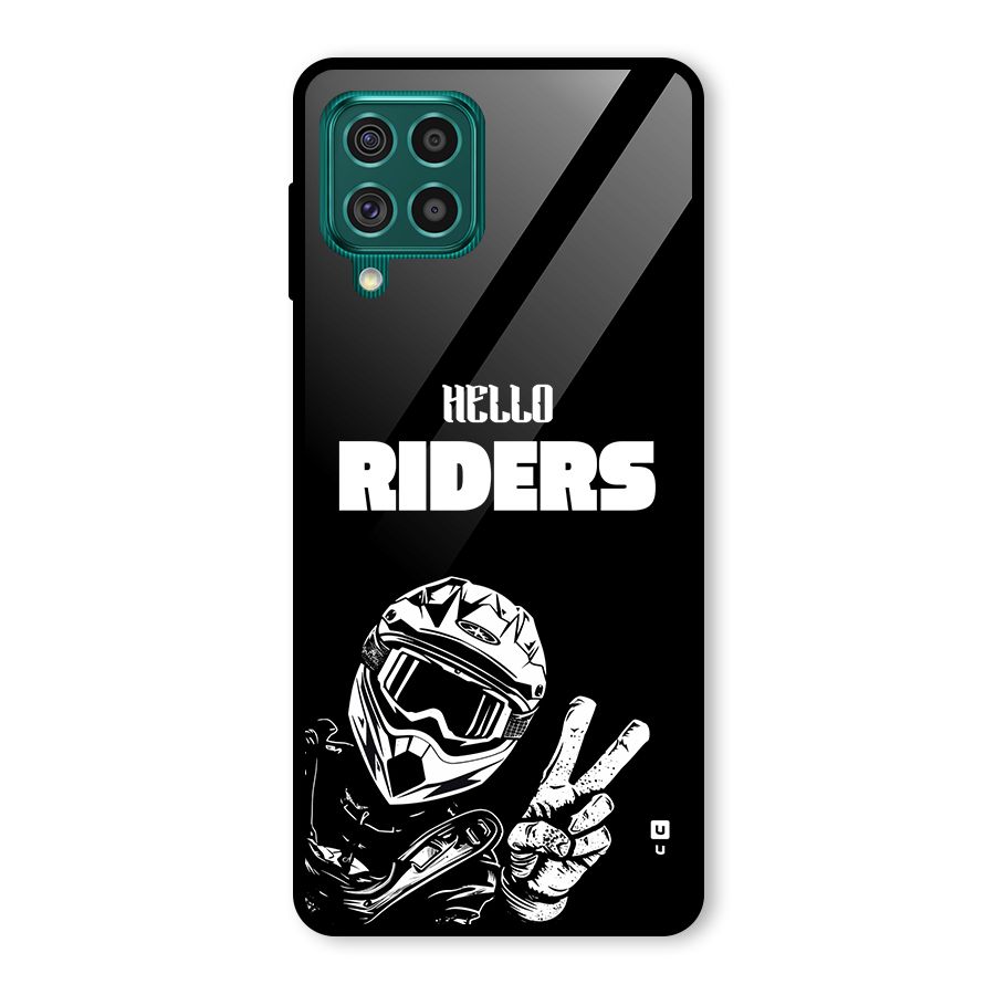 Hello Riders Glass Back Case for Galaxy F62