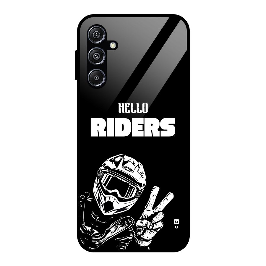 Hello Riders Glass Back Case for Galaxy M34 5G