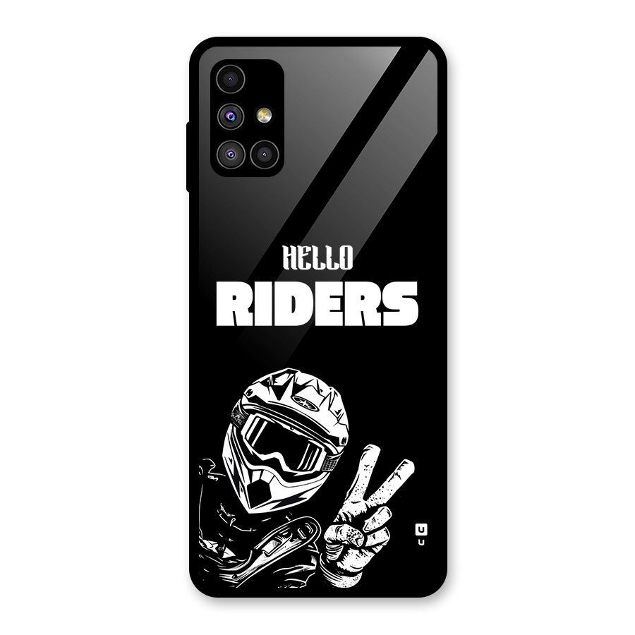 Hello Riders Glass Back Case for Galaxy M51