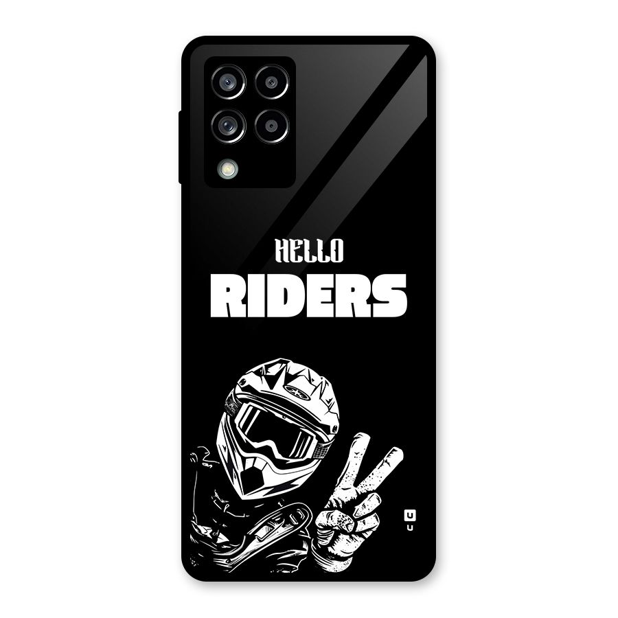 Hello Riders Glass Back Case for Galaxy M53 5G
