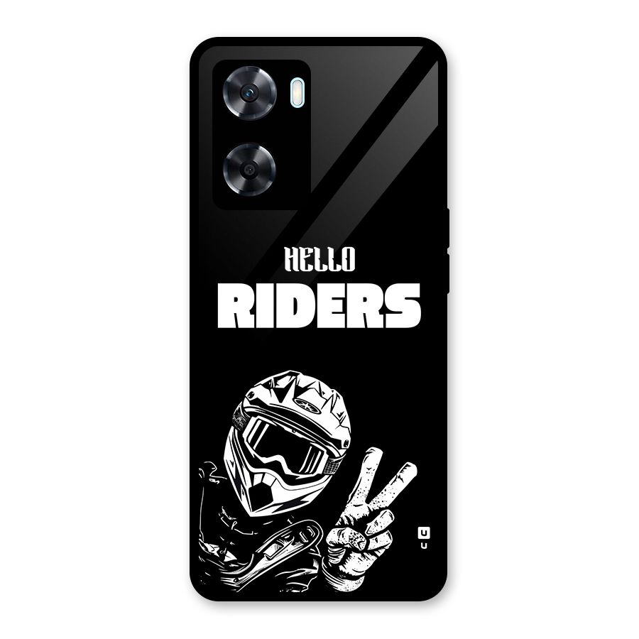 Hello Riders Glass Back Case for Oppo A77s