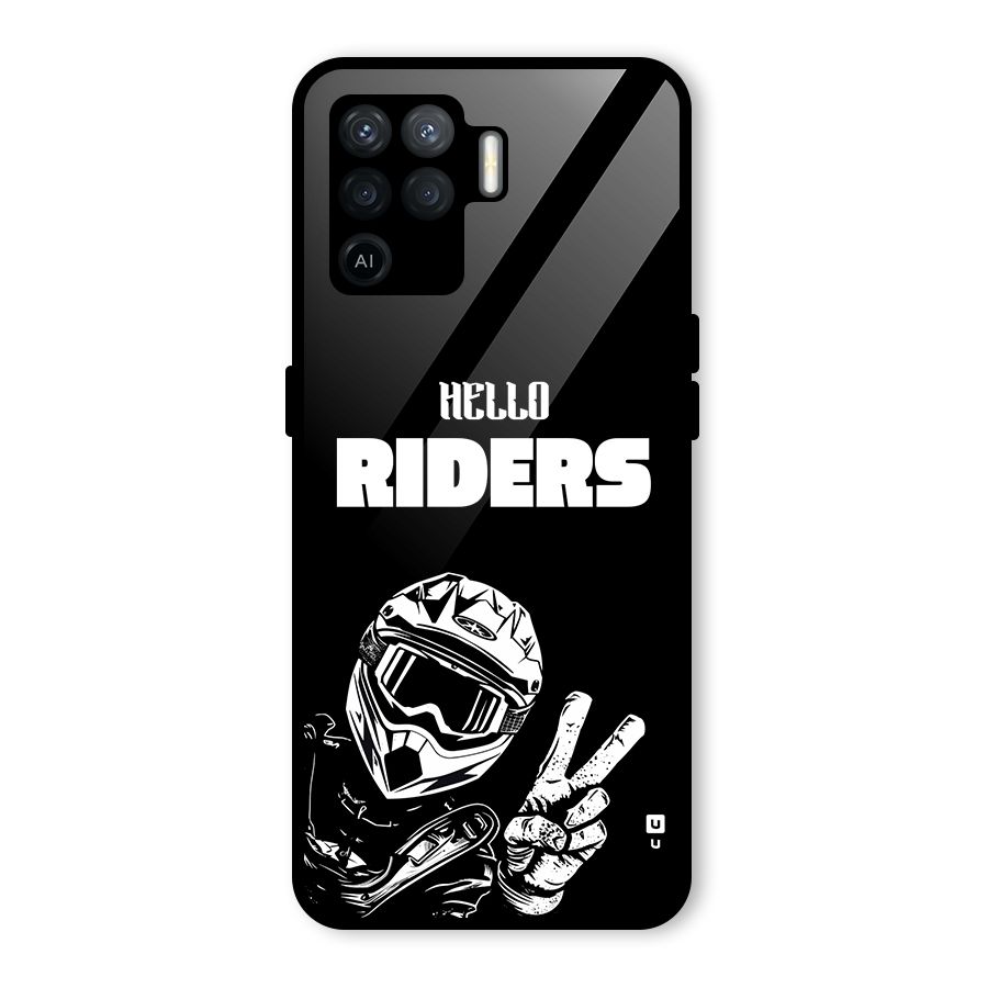 Hello Riders Glass Back Case for Oppo F19 Pro