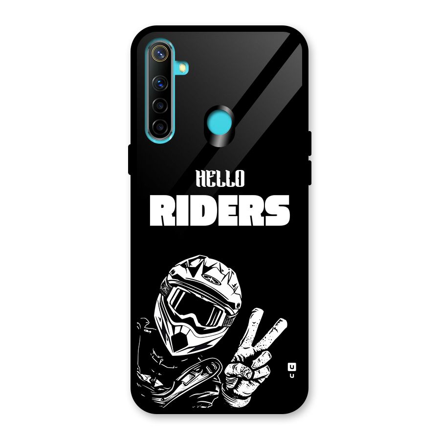 Hello Riders Glass Back Case for Realme 5