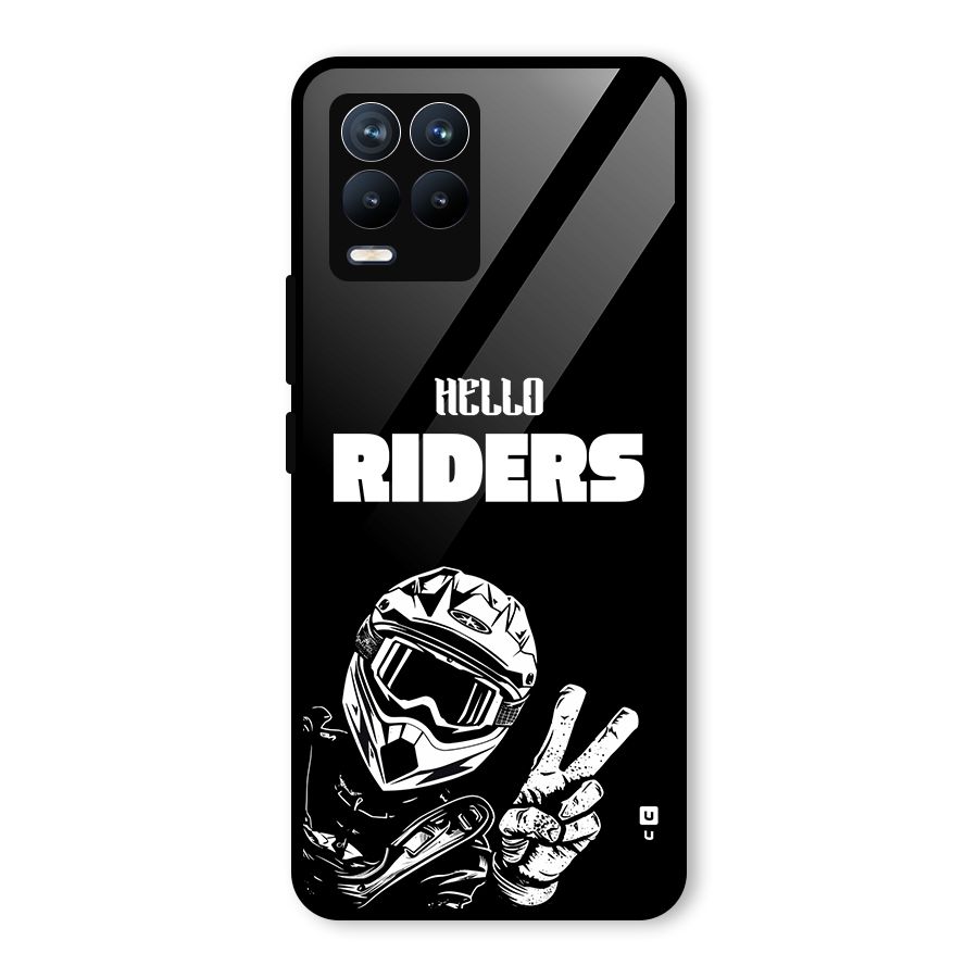 Hello Riders Glass Back Case for Realme 8 Pro