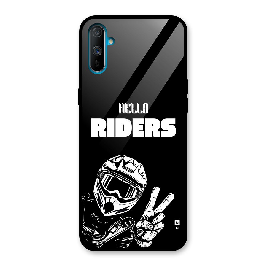 Hello Riders Glass Back Case for Realme C3