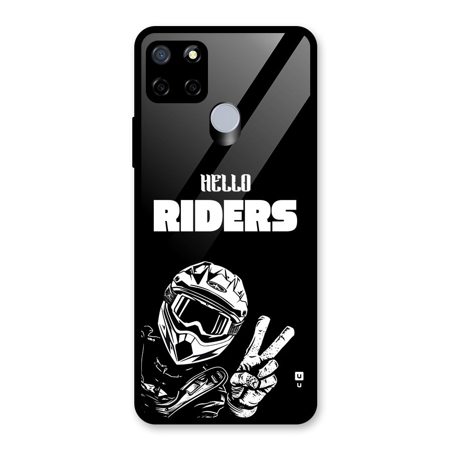 Hello Riders Glass Back Case for Realme Narzo 30A