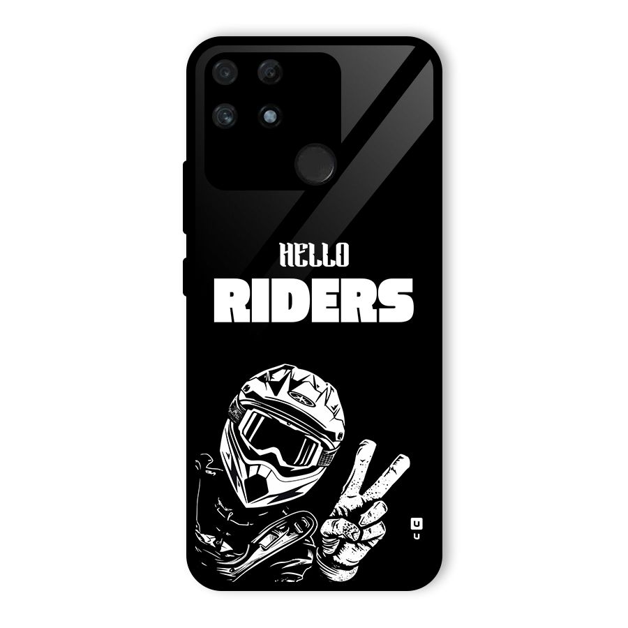 Hello Riders Glass Back Case for Realme Narzo 50A
