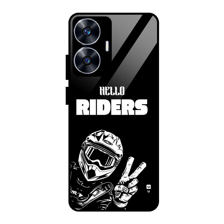 Hello Riders Glass Back Case for Realme Narzo N55