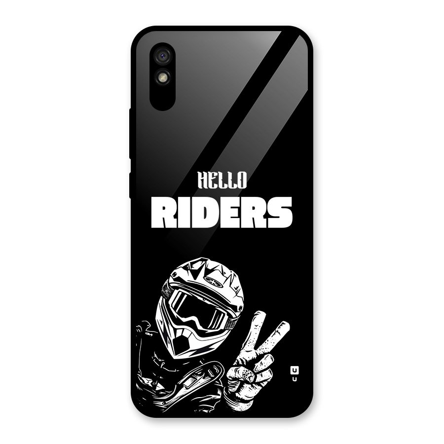 Hello Riders Glass Back Case for Redmi 9A