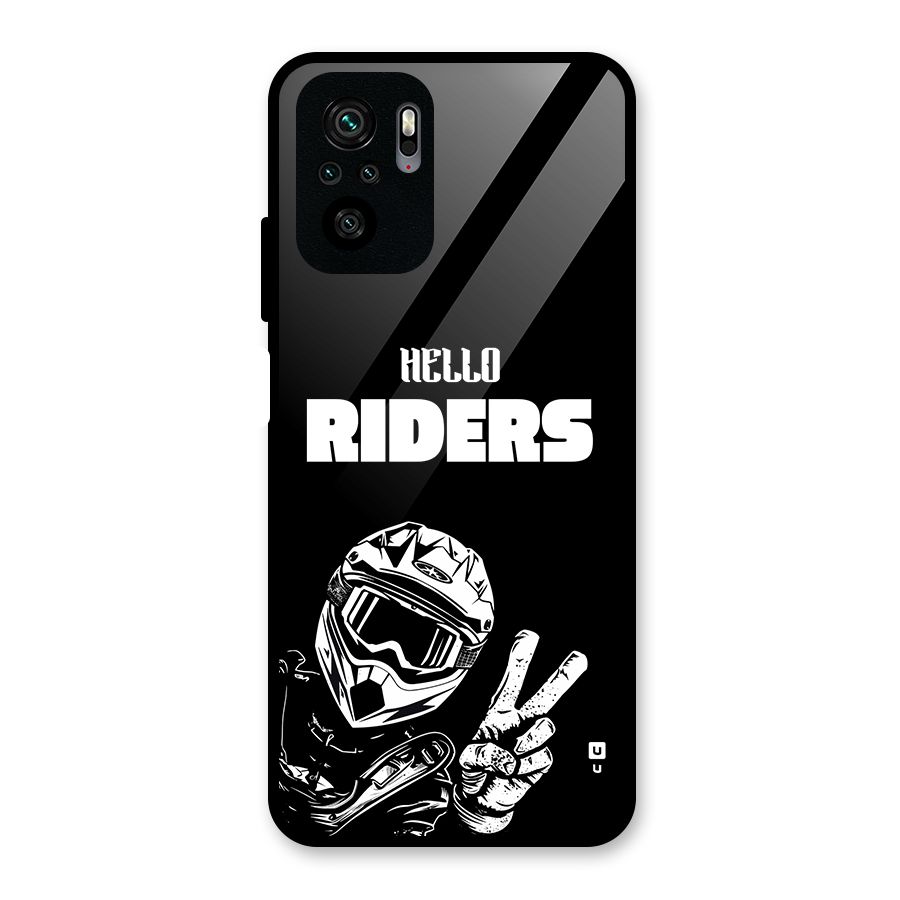 Hello Riders Glass Back Case for Redmi Note 10