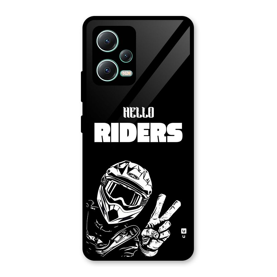 Hello Riders Glass Back Case for Redmi Note 12 5G