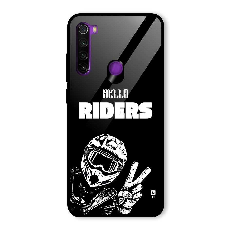 Hello Riders Glass Back Case for Redmi Note 8