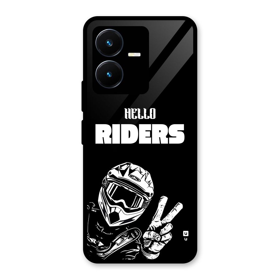 Hello Riders Glass Back Case for Vivo Y22s
