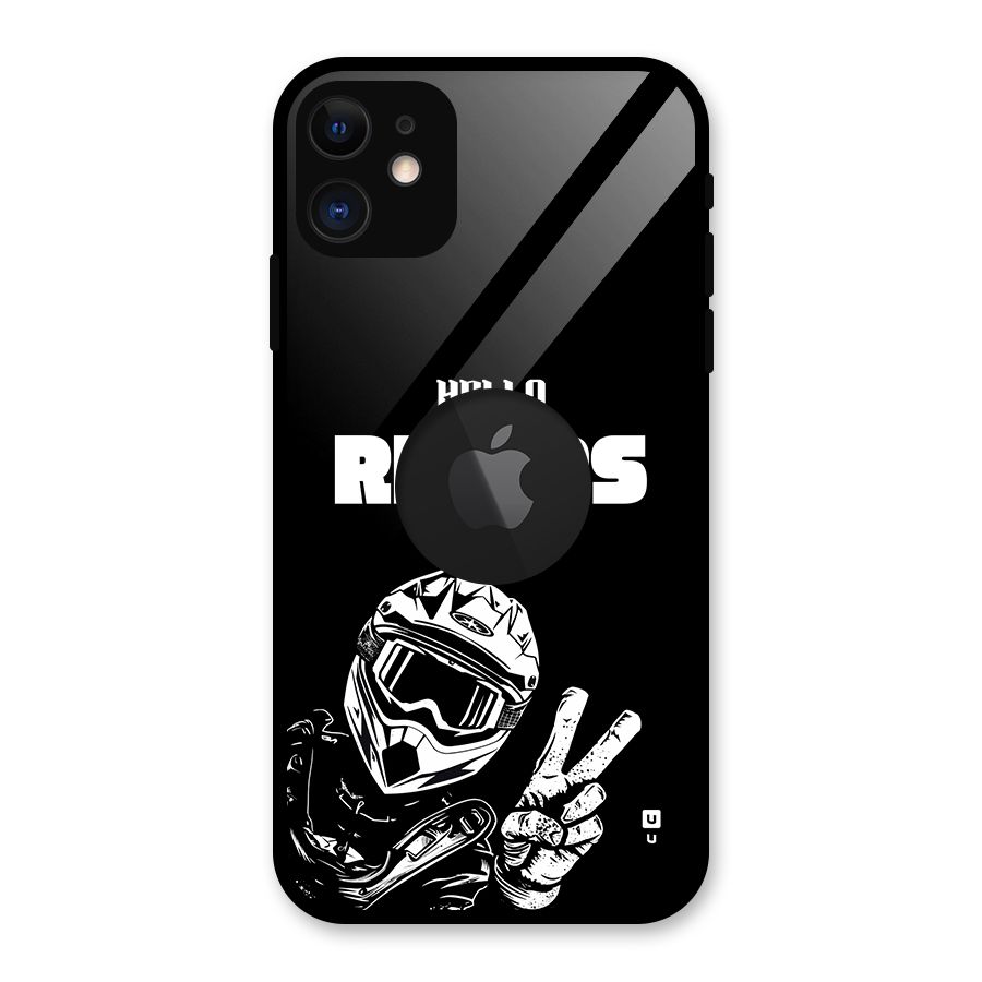 Hello Riders Glass Back Case for iPhone 11 Logo Cut