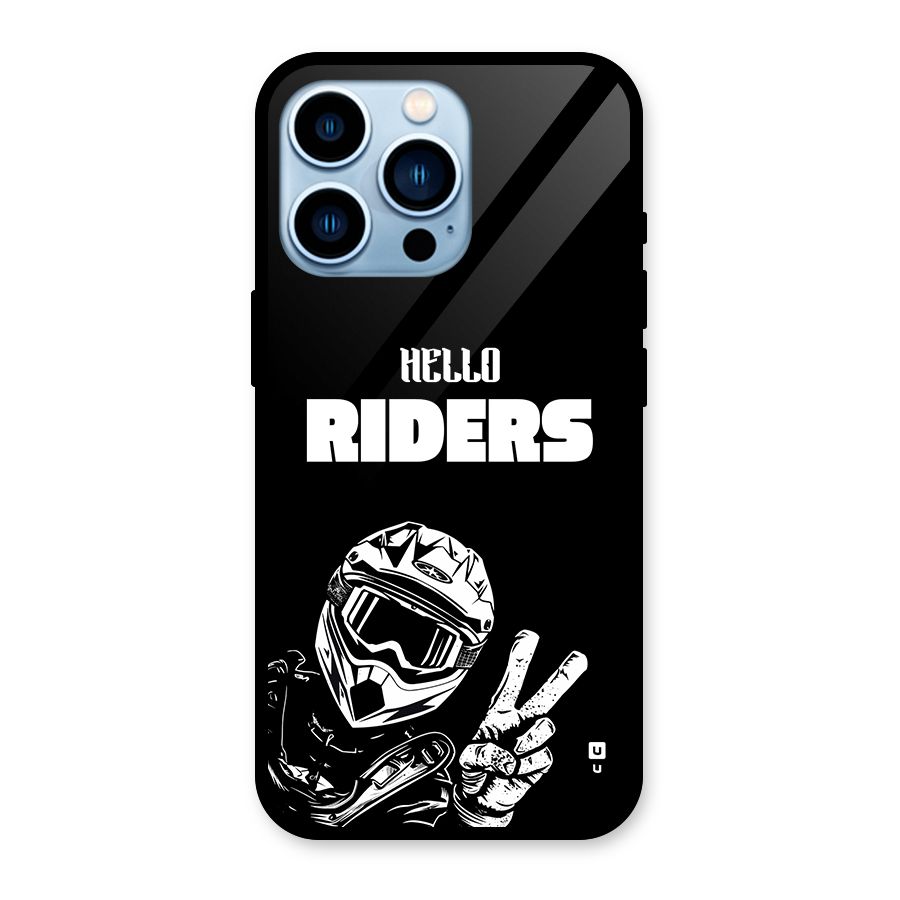 Hello Riders Glass Back Case for iPhone 13 Pro