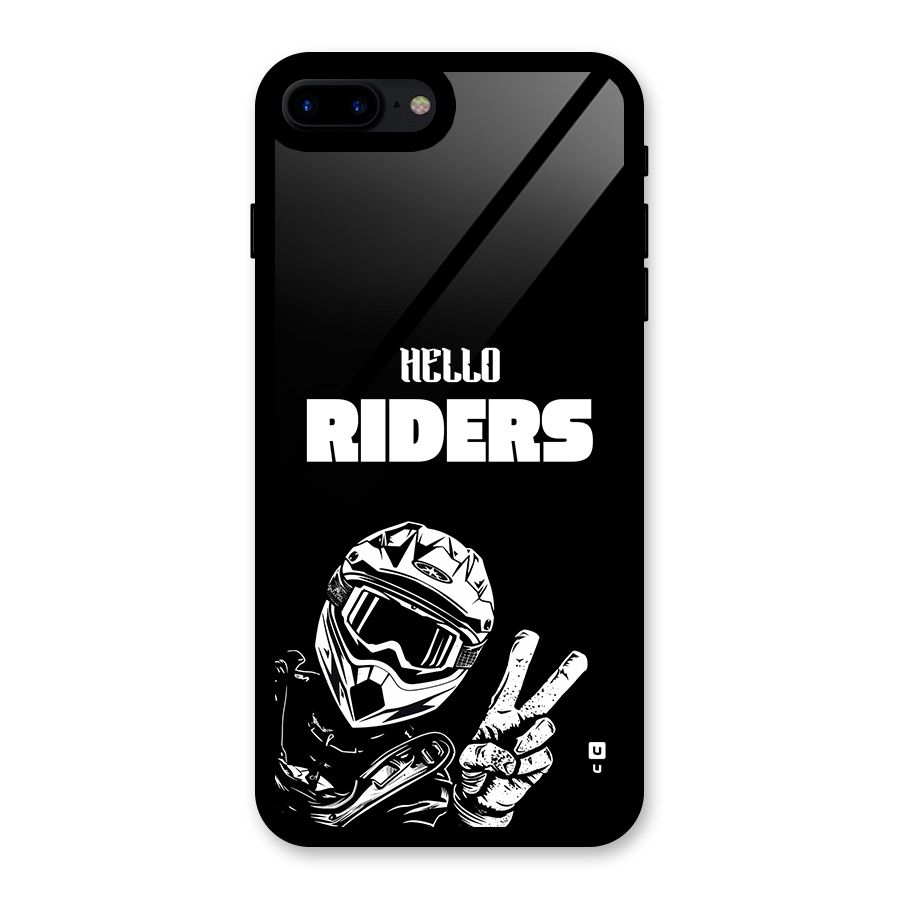 Hello Riders Glass Back Case for iPhone 8 Plus