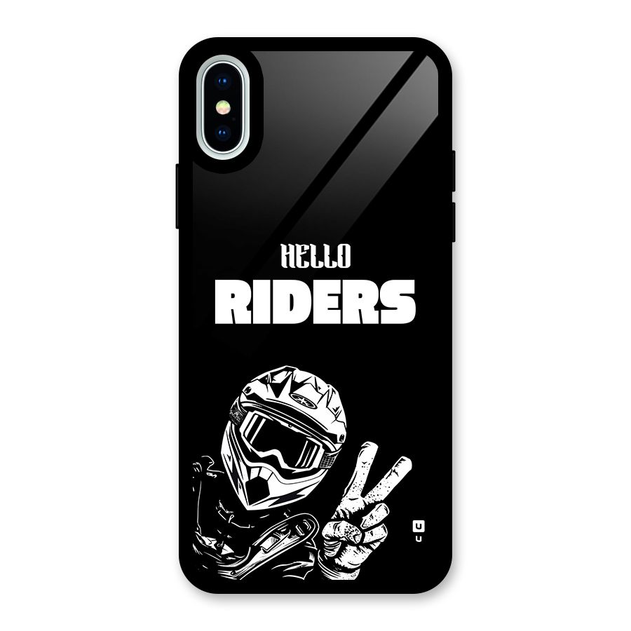 Hello Riders Glass Back Case for iPhone XS