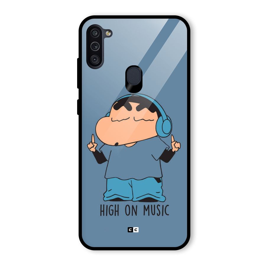 High On Music Glass Back Case for Galaxy M11