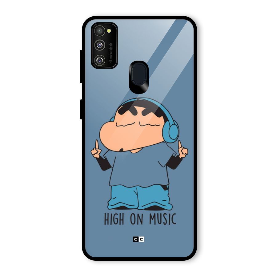 High On Music Glass Back Case for Galaxy M21