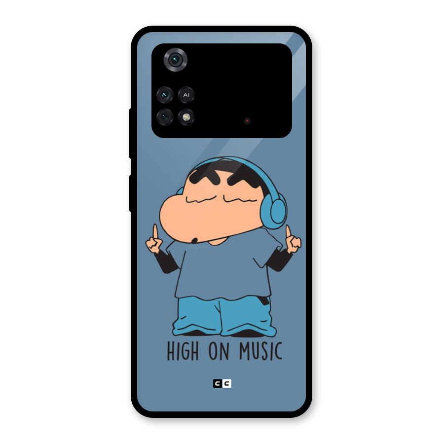 High On Music Glass Back Case for Poco M4 Pro 4G