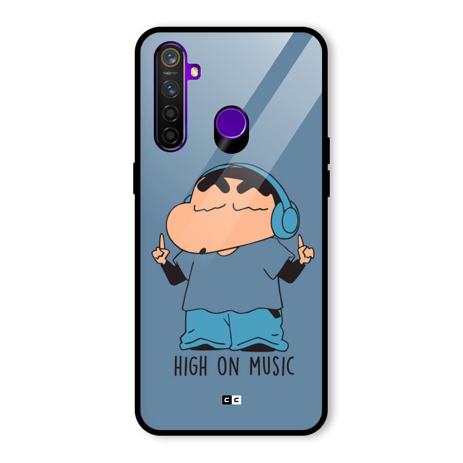 High On Music Glass Back Case for Realme 5 Pro