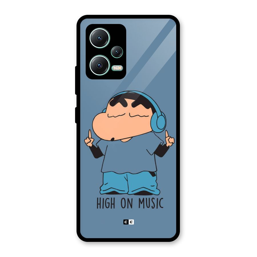 High On Music Glass Back Case for Redmi Note 12 5G