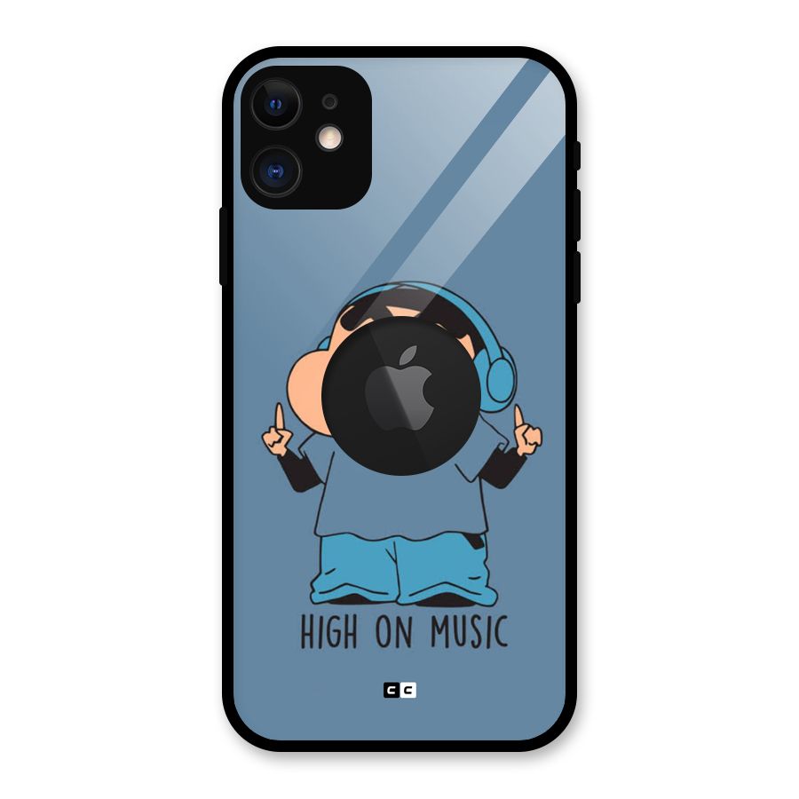 High On Music Glass Back Case for iPhone 11 Logo Cut