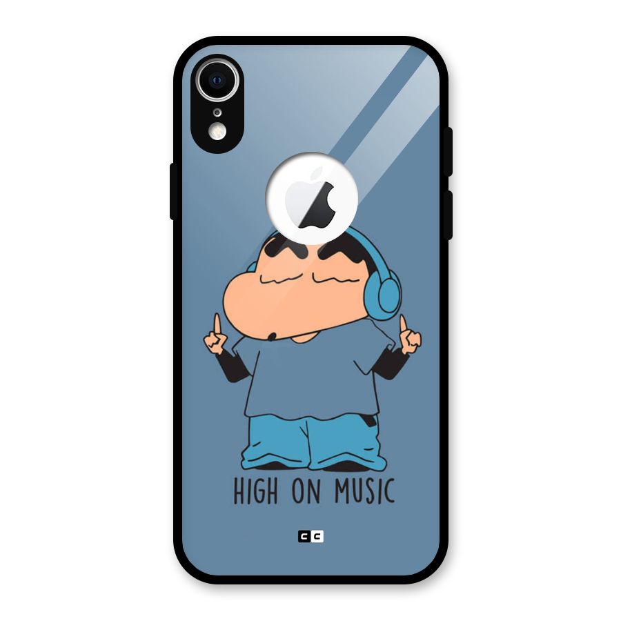 High On Music Glass Back Case for iPhone XR Logo Cut
