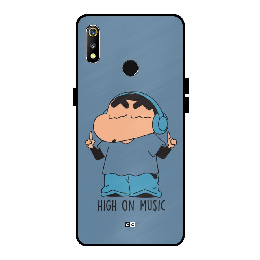 High On Music Metal Back Case for Realme 3i