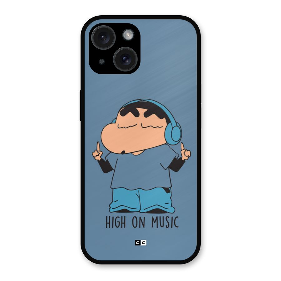 High On Music Metal Back Case for iPhone 15