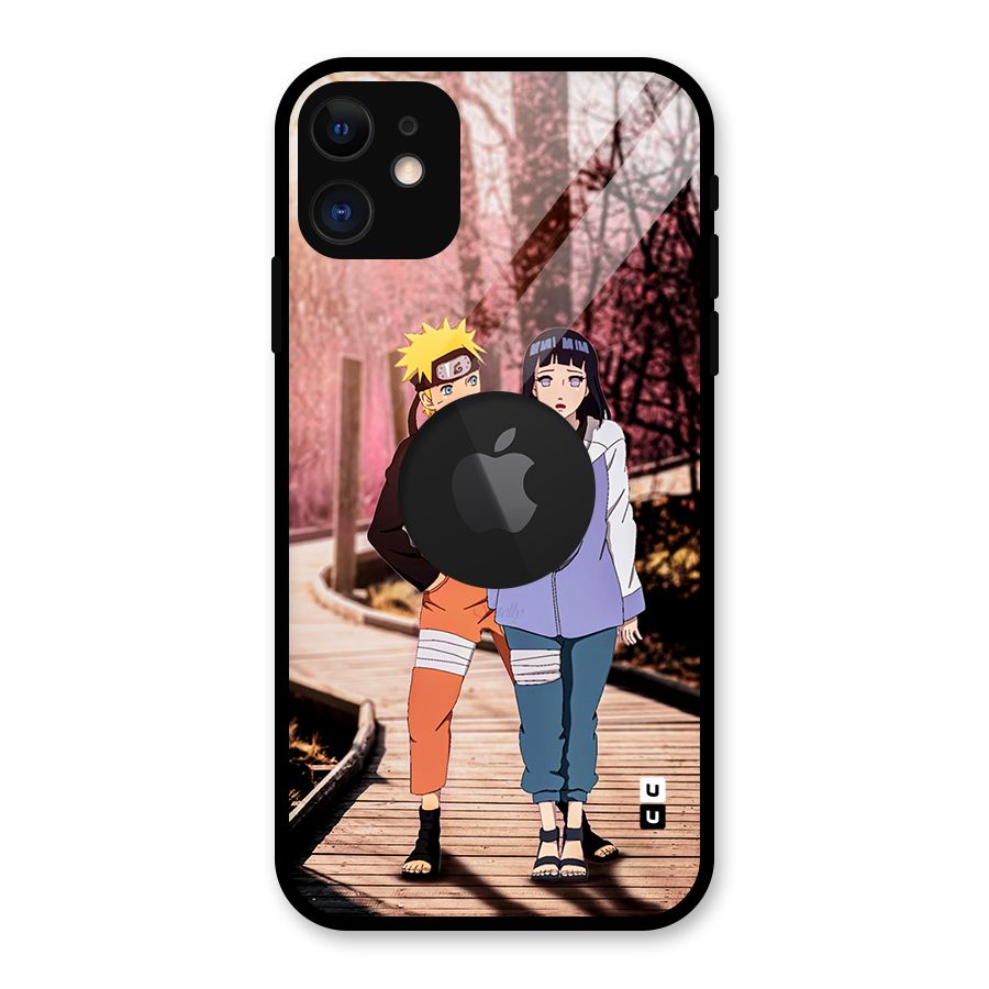 Hinata Annoyed Glass Back Case for iPhone 11 Logo Cut