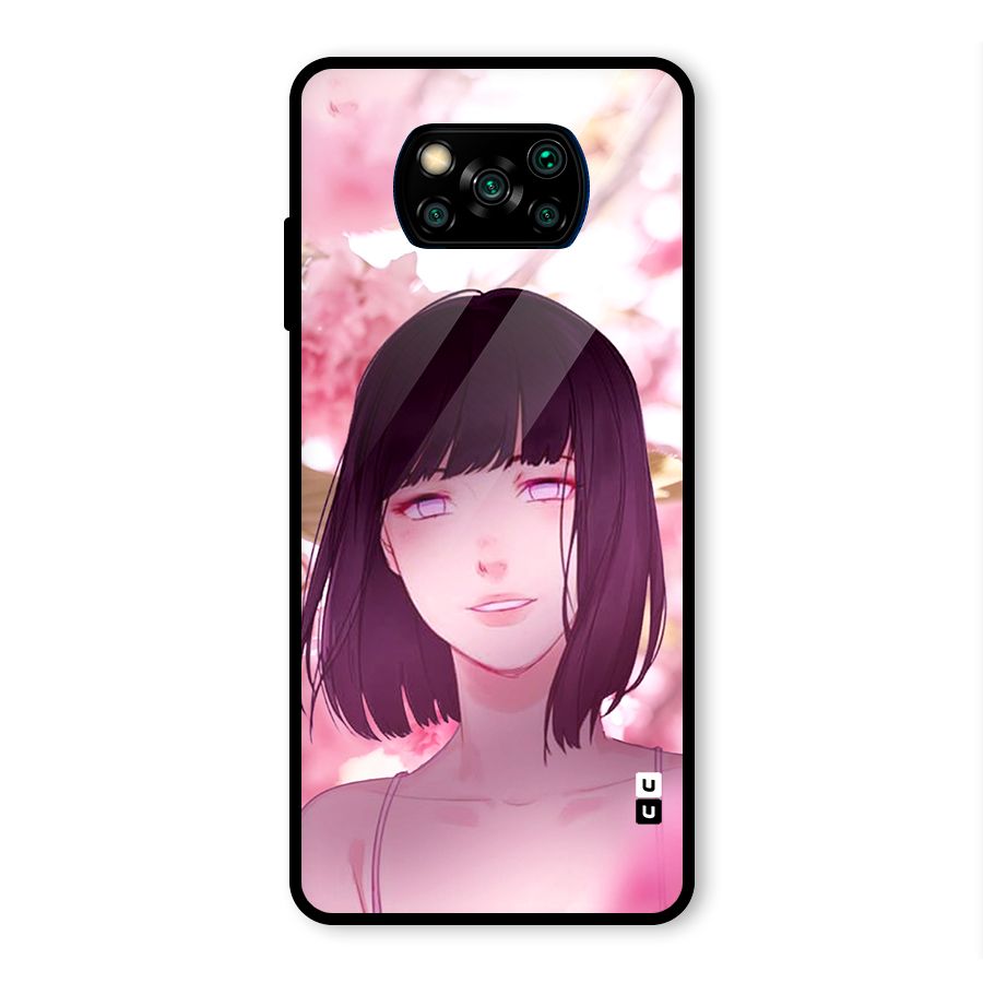 Hinata Floral Glass Back Case for Poco X3 Pro