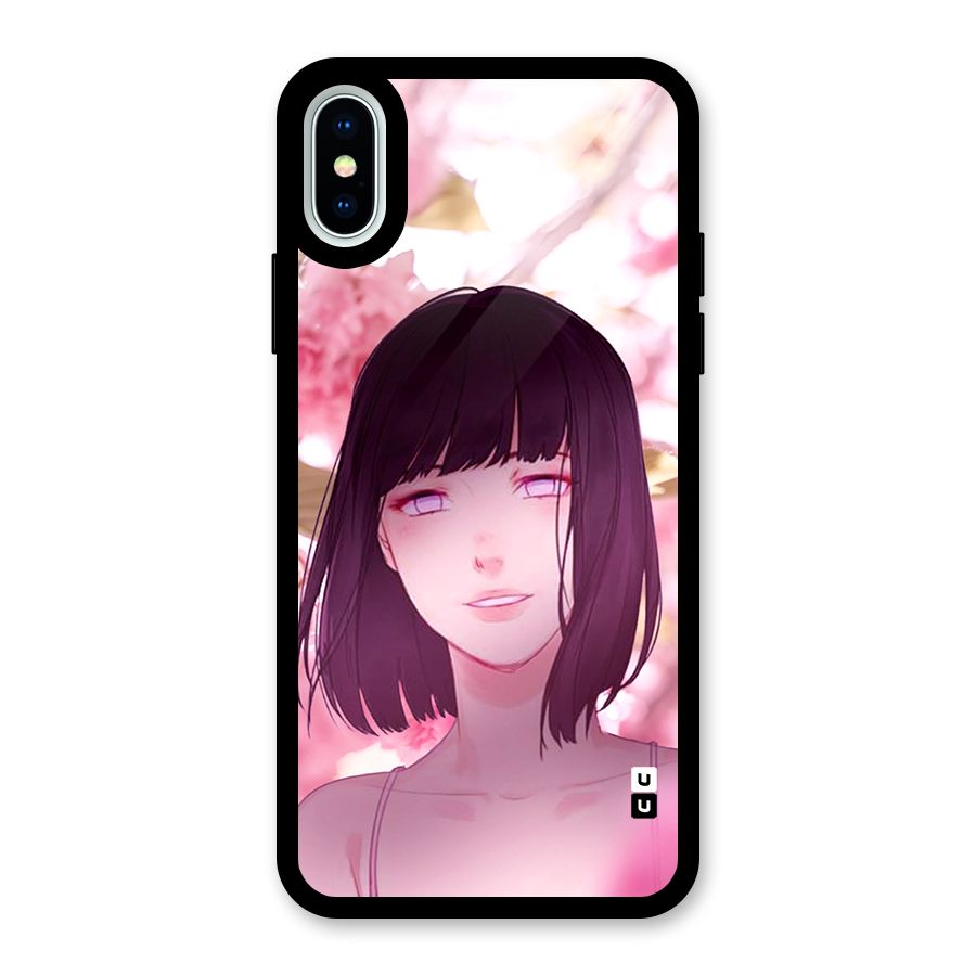 Hinata Floral Glass Back Case for iPhone XS