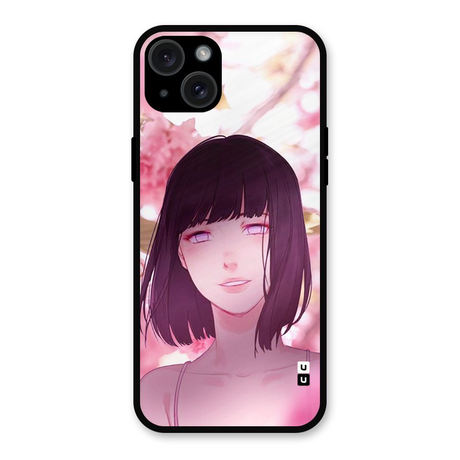 Hinata Floral Metal Back Case for iPhone 15 Plus